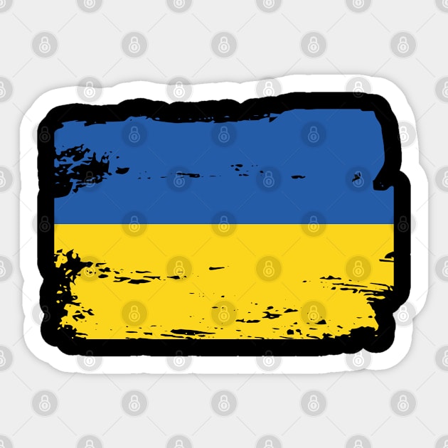 Official Ukraine Flag Ukrainian Country Pride Vintage Sticker by HeroGifts